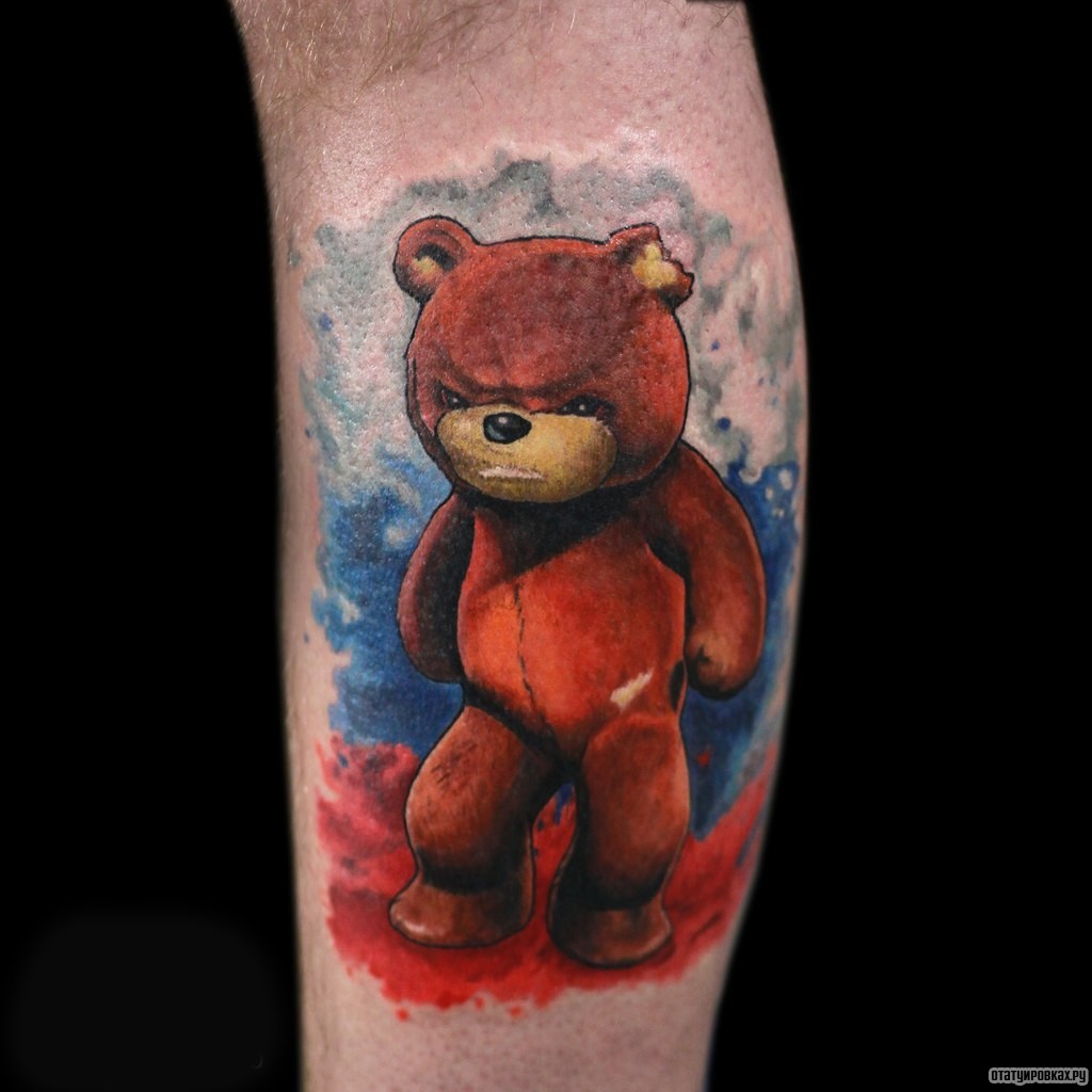 Фотография татуировки под названием «Медведь плюшевый»