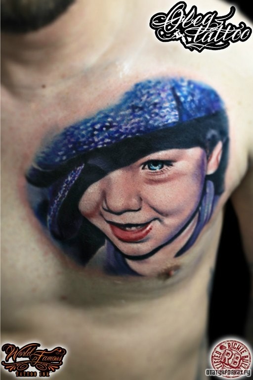 Фотография татуировки под названием «Парень в кепке»