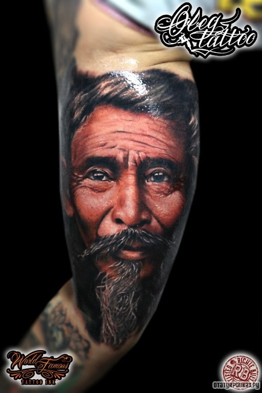 Фотография татуировки под названием «Старый казак»