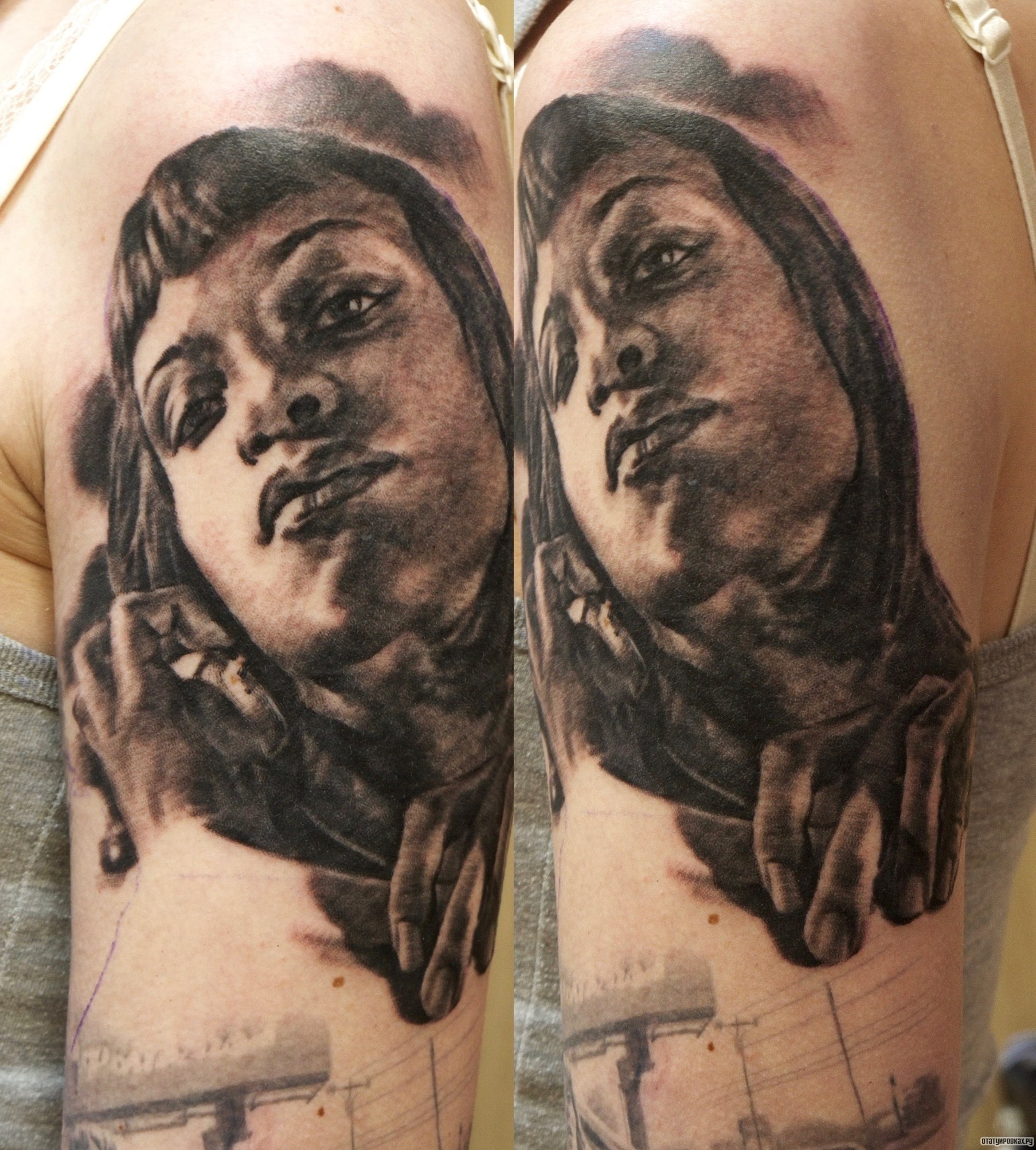 Фотография татуировки под названием «Девушка портрет»