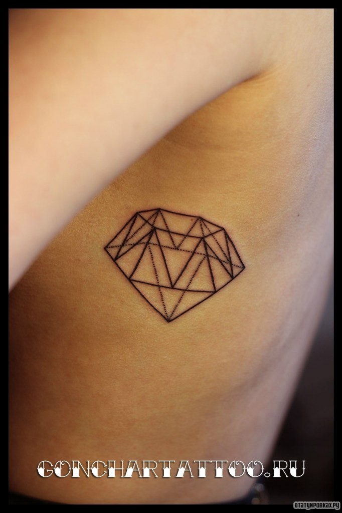 Фотография татуировки под названием «Алмаз лайнворк»