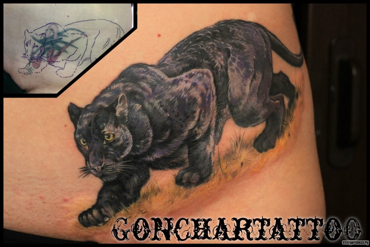 Фотография татуировки под названием «Пантера»