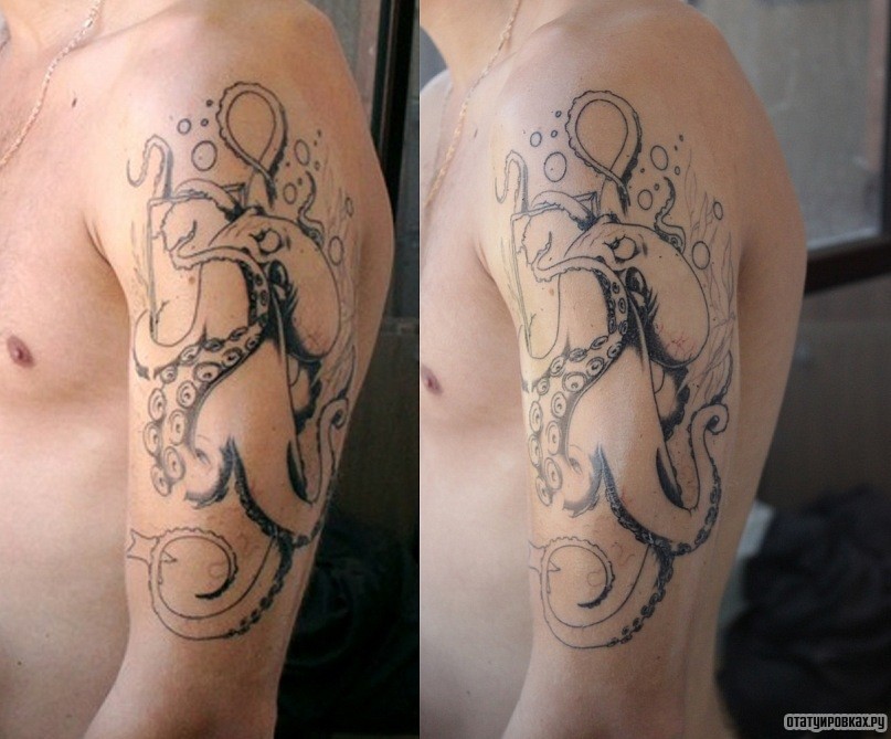 Фотография татуировки под названием «Осьминог»