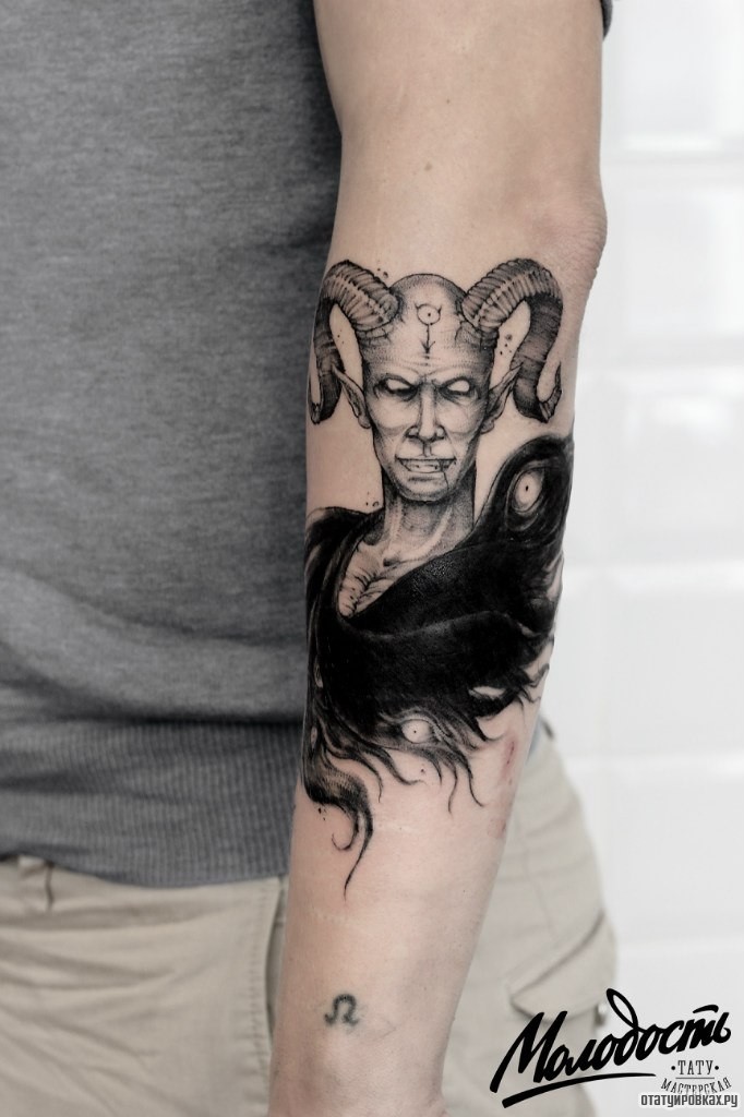 Фотография татуировки под названием «Черт 666»